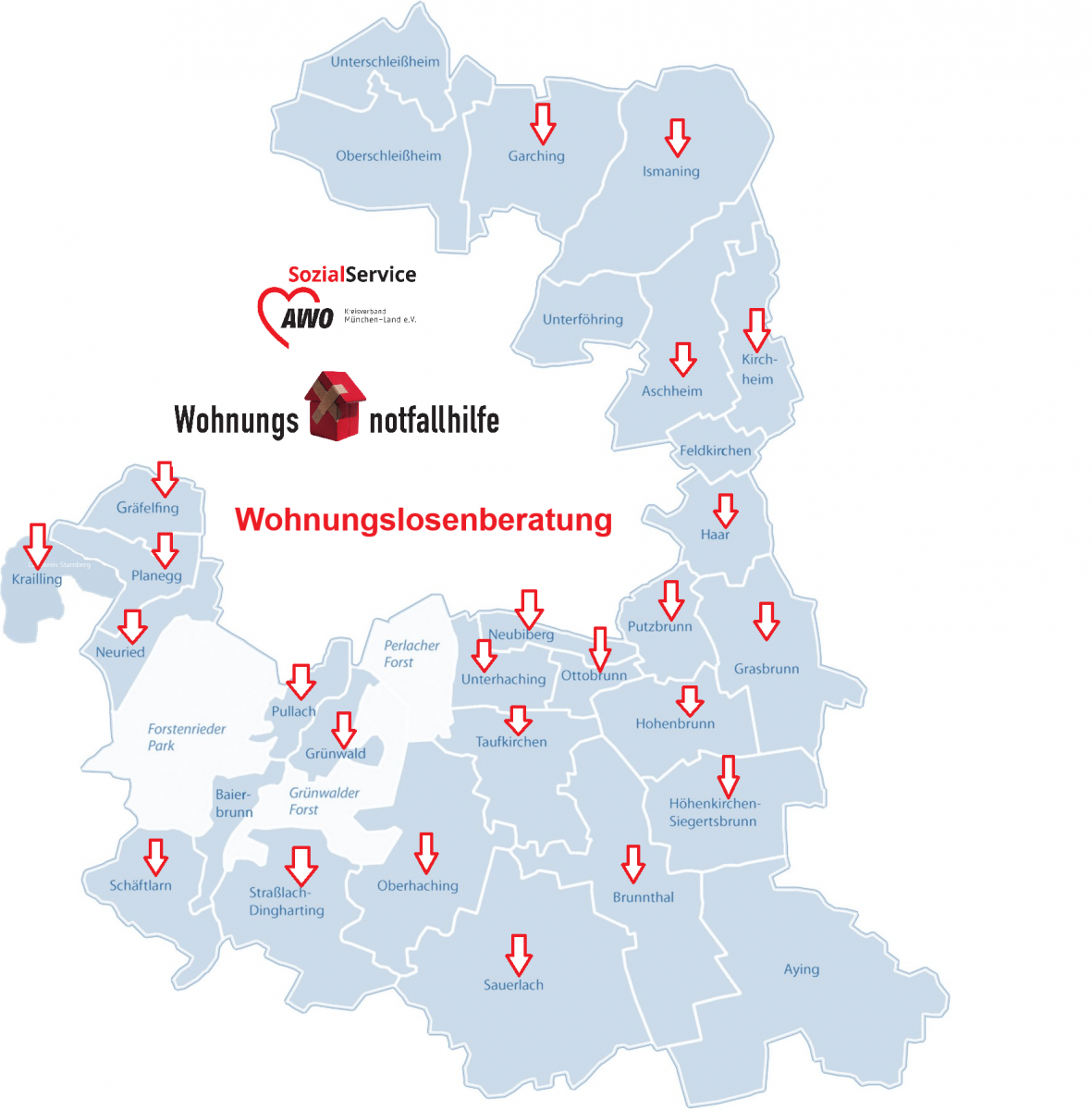 Karte Landkreis München